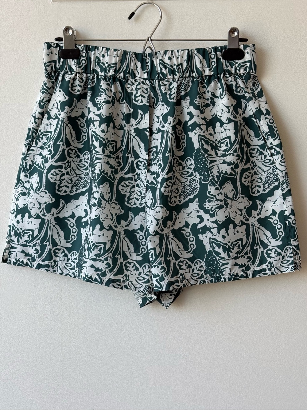Tibi Recycled Nylon Batik High Waist Pull On Shorts